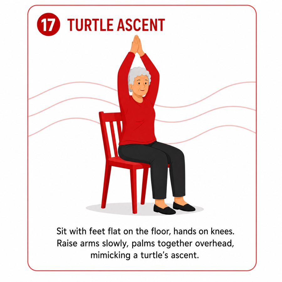 Illustration of a senior seated calmly with eyes closed, practicing slow breathing